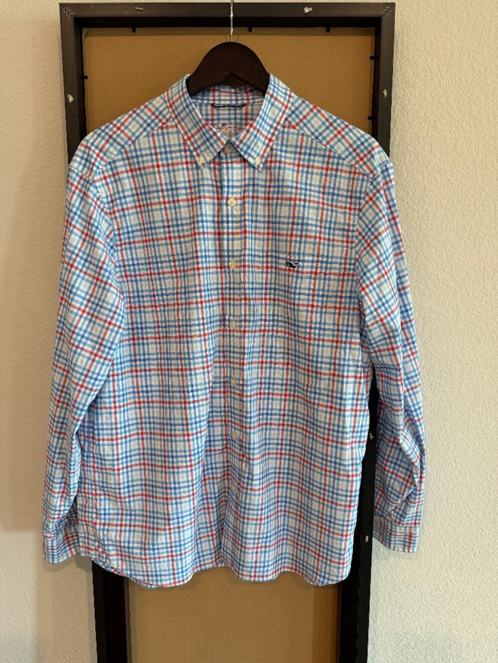 Vineyard Vines OTG Performance Button-Down Blue/Red Check